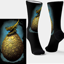 Steampunk Golden Dragon Egg op Black