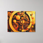 Steampunk Golden Mechanism Abstract Canvas Afdruk (Voorkant)