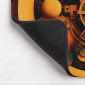 Steampunk Golden Mechanism Abstract Muismat (Hoek)