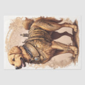 Steampunk golden retriever - decoupage - tissuepapier (Voorkant)