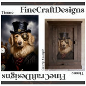 Steampunk Golden Retriever Pet Decoupage R 138 Tissuepapier