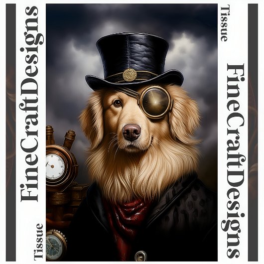 Steampunk Golden Retriever Pet Decoupage R 138 Tissuepapier
