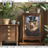 Steampunk Golden Retriever Pet Decoupage R 138 Tissuepapier