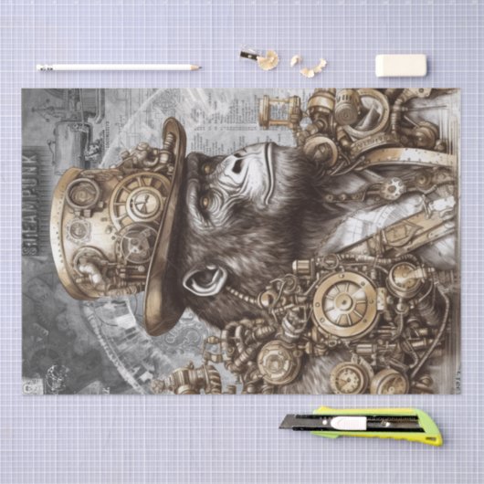Steampunk Gorilla Tissuepapier (Craft)