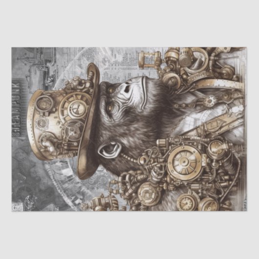 Steampunk Gorilla Tissuepapier (Voorkant)