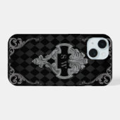 Steampunk Goth Monogram iPhone 15 Hoesje (Achterkant horizontaal)