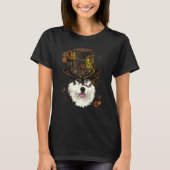 Steampunk Gothic Alaskan Malamute Husky Dog Face S T-shirt (Voorkant)