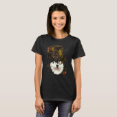 Steampunk Gothic Alaskan Malamute Husky Dog Face S T-shirt (Voorkant volledig)