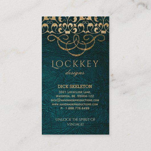  Steampunk Gothic Book Gold Visitekaartje (Achterkant)