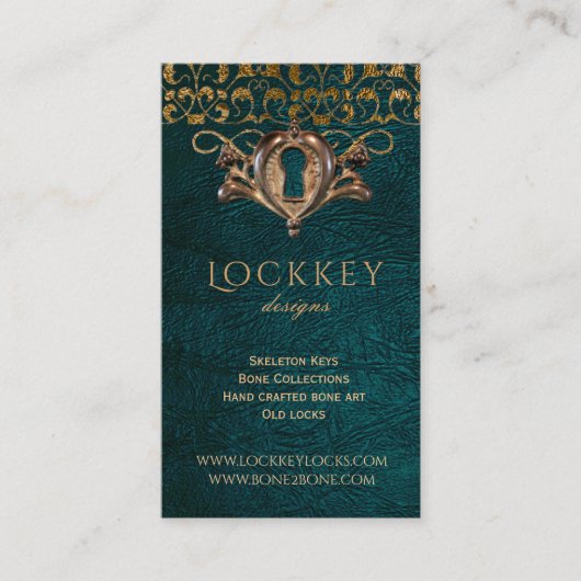  Steampunk Gothic Book Gold Visitekaartje (Voorkant)