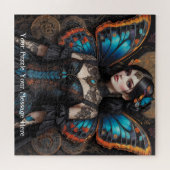 Steampunk Gothic Butterfly Girl Legpuzzel (Horizontaal)