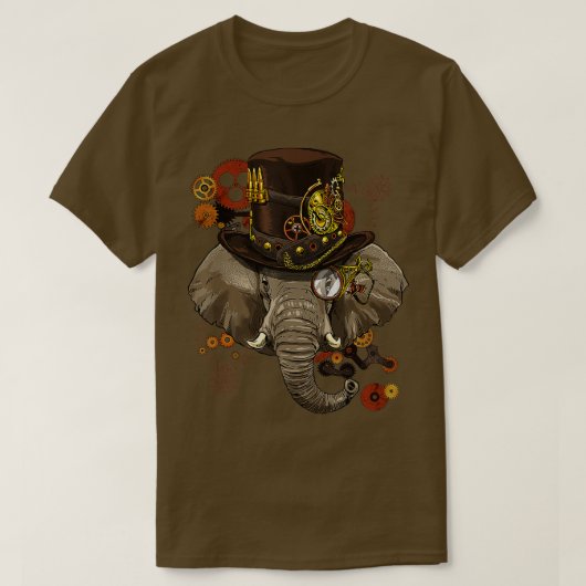 Steampunk Gothic Elephant Mechanical Animal Elepha T-shirt (Design voorkant)