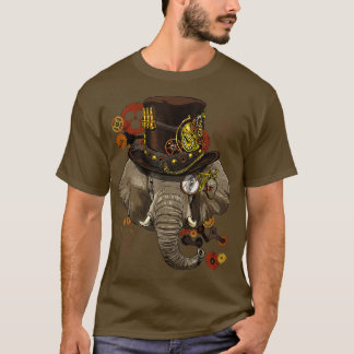 Steampunk Gothic Elephant Mechanical Animal Elepha T-shirt