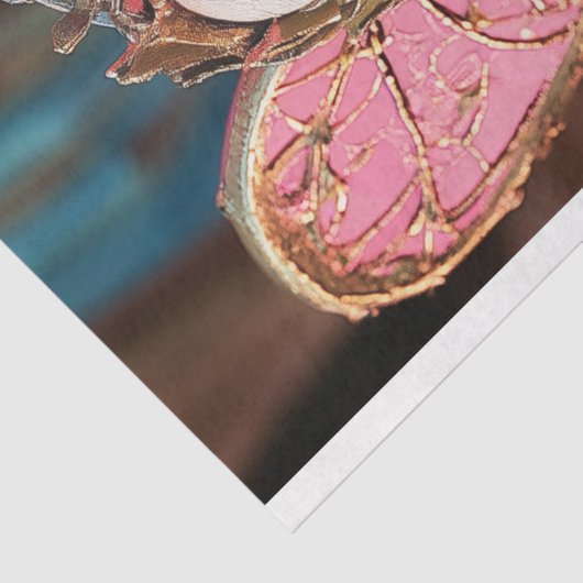 Steampunk Gothic Gargoyle Roze Vlindervleugels Tissuepapier (Detail)