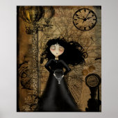 Steampunk Gothic Girl Art Poster (Voorkant)