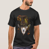 Steampunk Gothic Goat Mechanical Animal Face Goat T-shirt (Voorkant)