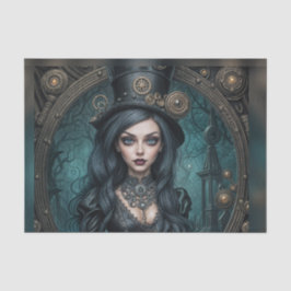 Steampunk Gothic Godin Vrouw Decoupage Papier