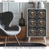 Steampunk Gothic Gold Skull Design BM3 Decoupage Tissuepapier