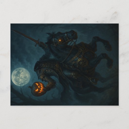 Steampunk Gothic Horror Headless Horseman Briefkaart (Voorkant)