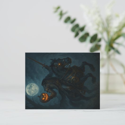 Steampunk Gothic Horror Headless Horseman Briefkaart (Staand voorkant)
