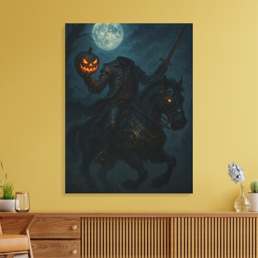 Steampunk Gothic Horror Headless Horseman Canvas Afdruk (Insitu (Woonkamer))