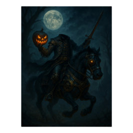 Steampunk Gothic Horror Headless Horseman Perfect Poster