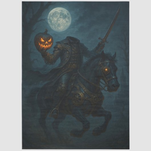 Steampunk Gothic Horror Headless Horseman Tissuepapier
