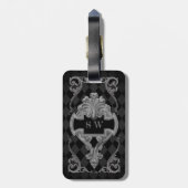 Steampunk Gothic Monogrammed Bagagelabel (Achterkant verticaal)