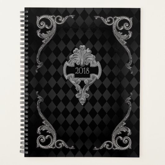 Steampunk Gothic Monogrammed Planner (Voorkant)