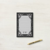 Steampunk Gothic Monogrammed Post-it® Notes (Op bureau)