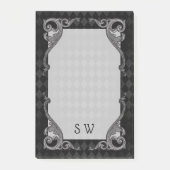 Steampunk Gothic Monogrammed Post-it® Notes (Voorkant)