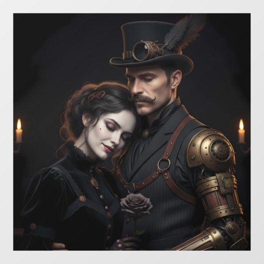 Steampunk Gothic Paar Raamsticker (Vel)