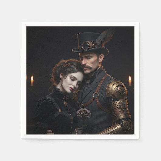 Steampunk Gothic Paar Servet (Voorkant)