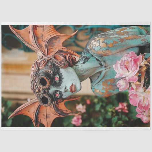 Steampunk Gothic Paris Gargoyle Decoupage Tissuepapier (Voorkant)