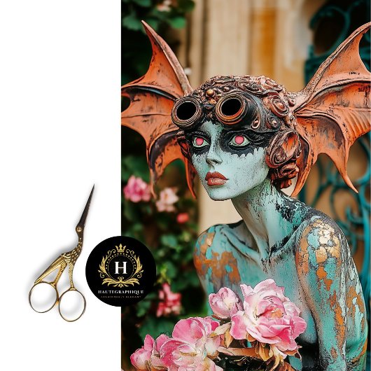 Steampunk Gothic Paris Gargoyle Decoupage Tissuepapier