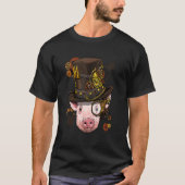 Steampunk Gothic Pig Face Mechanical Boerderij Ani T-shirt (Voorkant)