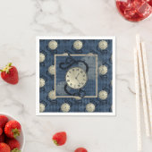 Steampunk gothic punk klokken & schedelpapier servet (Insitu)