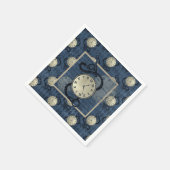 Steampunk gothic punk klokken & schedelpapier servet (Hoek)