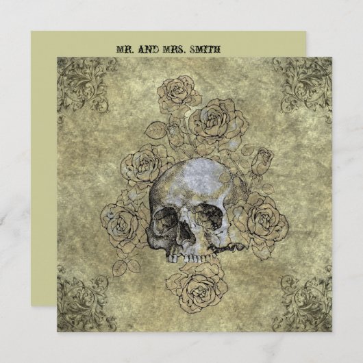 Steampunk Gothic Rozen Kaart (Voorkant / Achterkant)