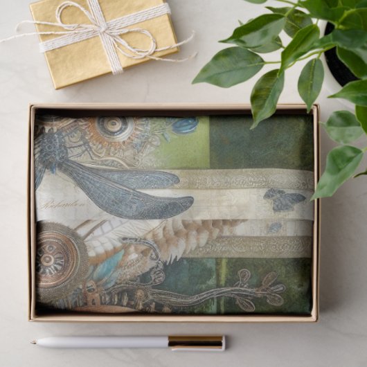 Steampunk Gothic Scarab Beetle Decoupage Tissuepapier (Geschenk)