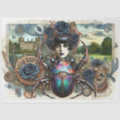 Steampunk Gothic Scarab Beetle Decoupage Tissuepapier (Voorkant)