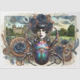 Steampunk Gothic Scarab Beetle Decoupage Tissuepapier