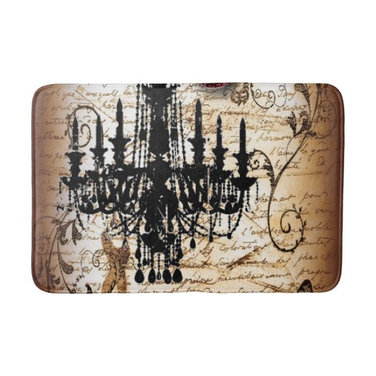 steampunk gothic scripts parijs kroonluchter badmat (Voorkant)