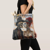 Steampunk Gothic Skeleton Couple Industrial Look Tote Bag (Dichtbij)