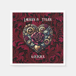 Steampunk Gothic thema bruiloft gepersonaliseerd Servet