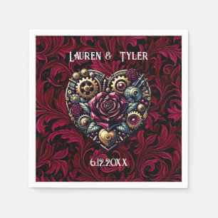 Steampunk Gothic thema bruiloft gepersonaliseerd Servet