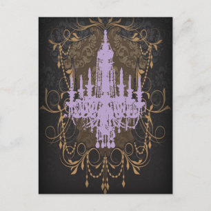 Steampunk gothic Victoriaans  paris kroonluchter Briefkaart