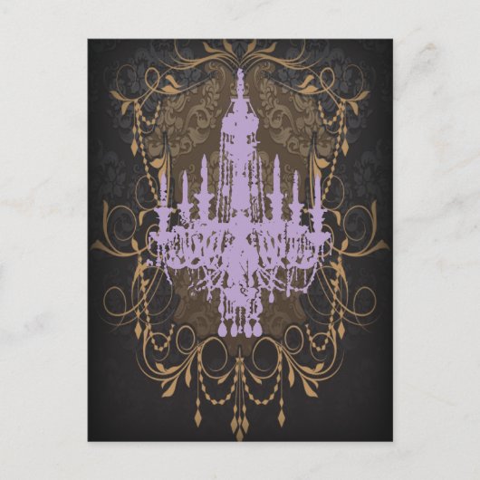 Steampunk gothic Victoriaans paris kroonluchter Briefkaart (Voorkant)