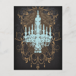 Steampunk gothic Victoriaans  paris kroonluchter Briefkaart