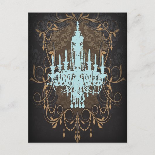 Steampunk gothic Victoriaans  paris kroonluchter Briefkaart (Voorkant)